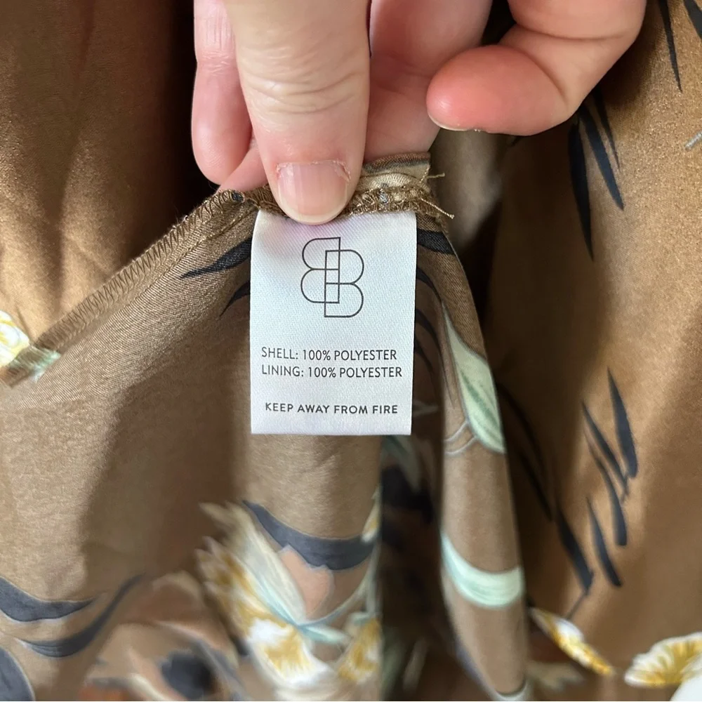 Baltic Born Brown Steffi Tulip Wrap Satin Boho Dress Mocha Floral NWT Large - Picture 6 of 10